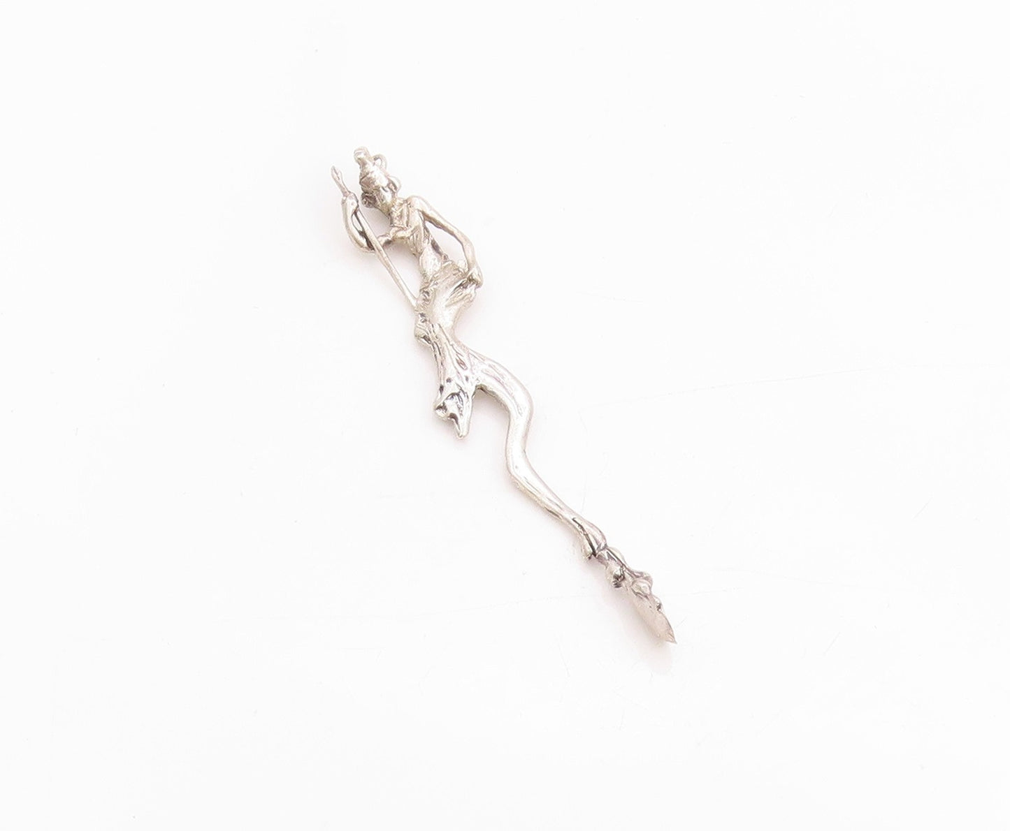 925 Sterling Silver Vintage Pendant Sculptural Plumb Barbara Cut Out  PT24790