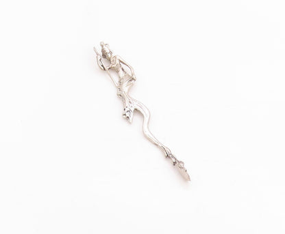 925 Sterling Silver Vintage Pendant Sculptural Plumb Barbara Cut Out  PT24790