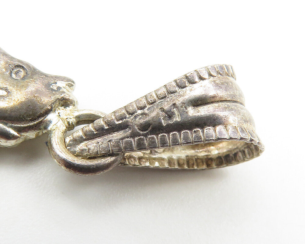 925 Sterling Silver  Vintage Petite Dark Tone Hollow Horse Pendant  PT8222