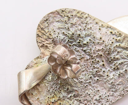 925 Sterling Silver Vintage Earrings STACEY GEBLIN Modernist Love Heart  EG14063