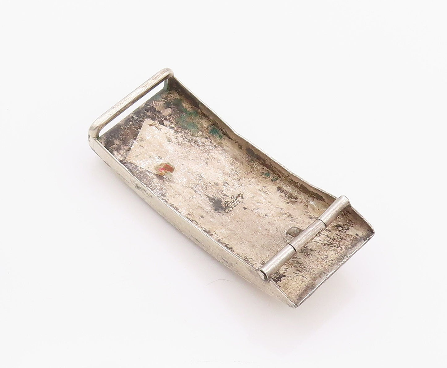 14k Gold 925 Sterling Silver Vintage Belt Buckle CZ Eyed Long Horn Bull  TR3917