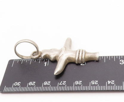 925 Sterling Silver Vintage Pendant Modernist Solid Inukshuk Charm  PT25667