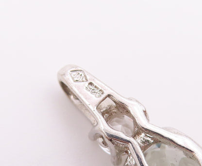 925 Silver  Vintage Sparkly Topaz & Cubic Zirconia Drop Pendant  PT20756