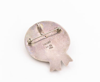 925 Sterling Silver Vintage Brooch MEXICO Etched Floral Hat With Ribbon  BP11816
