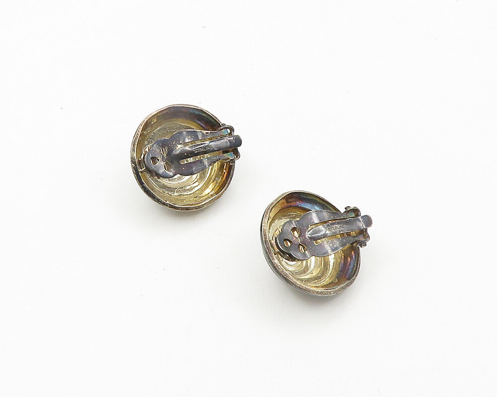 TIFFANY & CO. 925 Silver  Vintage Dark Tone Dome Non Pierce Earrings  EG9484