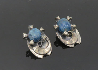 925 Sterling Silver  Vintage Sodalite Non Pierce Drop Earrings  EG10137