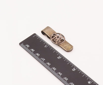 925 Sterling Silver  Vintage Fortune Carved In Chinese Tie Pin  TR3484