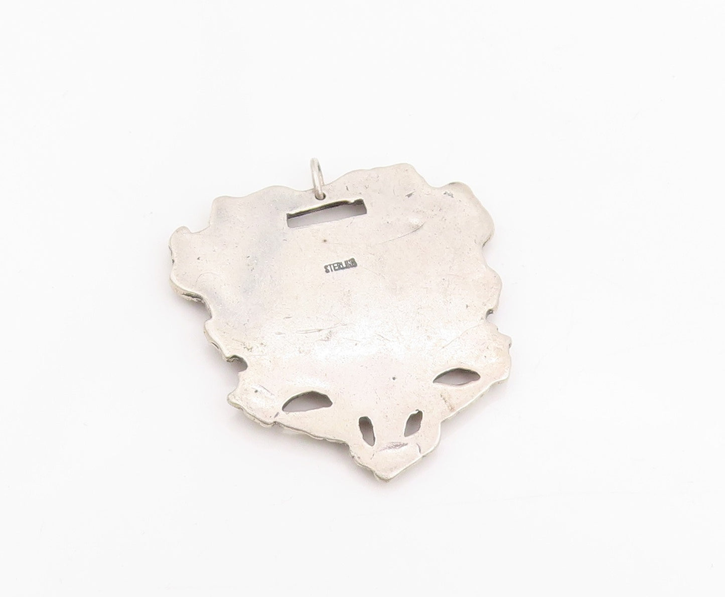 925 Sterling Silver Vintage Pendant Classic Victorian Floral Luggage Tag PT25245
