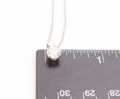 925 Sterling Silver  Sparkling Round Cut Cubic Zirconia Chain Necklace  NE2051