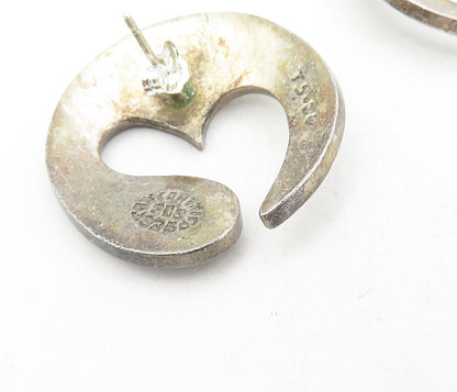 FCS TAXCO MEXICO 925 Silver  Vintage Dark Tone Love Heart Drop Earrings EG4509