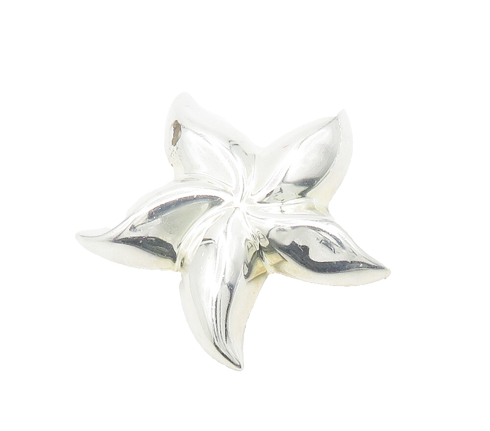 ZINA 925 Sterling Silver  Vintage Shiny Hollow Star Motif Brooch Pin  BP6248