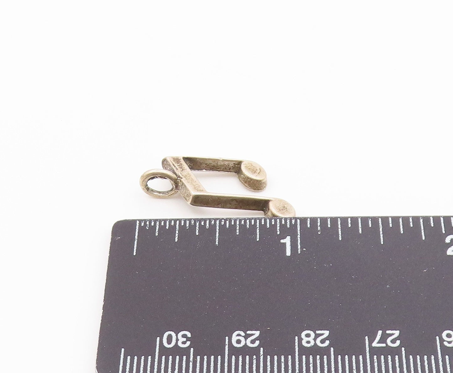 925 Sterling Silver  Vintage Dark Tone Smooth Music Notes Pendant  PT17822