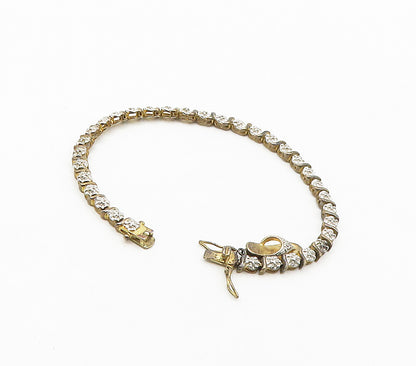 ROSS SIMON 925 Silver Vintage Genuine Diamonds Floral Chain Bracelet  BT6507