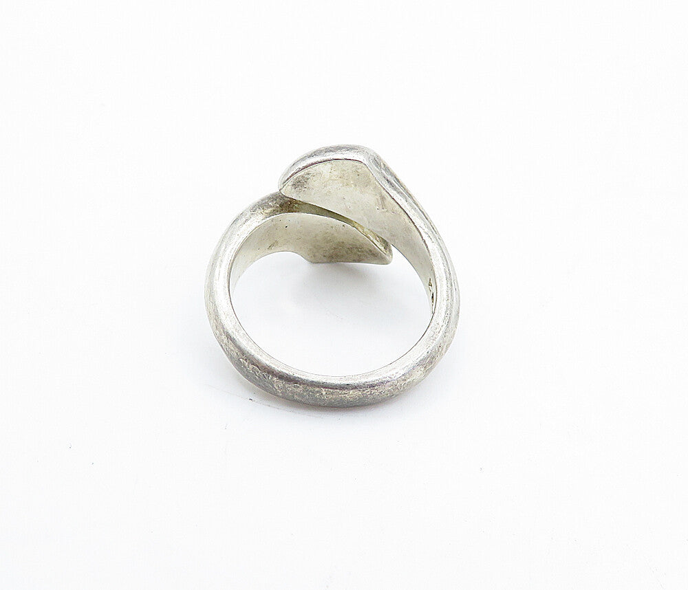 925 Sterling Silver  Vintage Smooth Arrow Bypass Band Ring Sz 6.5  RG4360