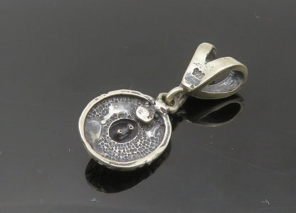 925 Sterling Silver  Vintage Swirl Border Oval Drop Pendant  PT16516