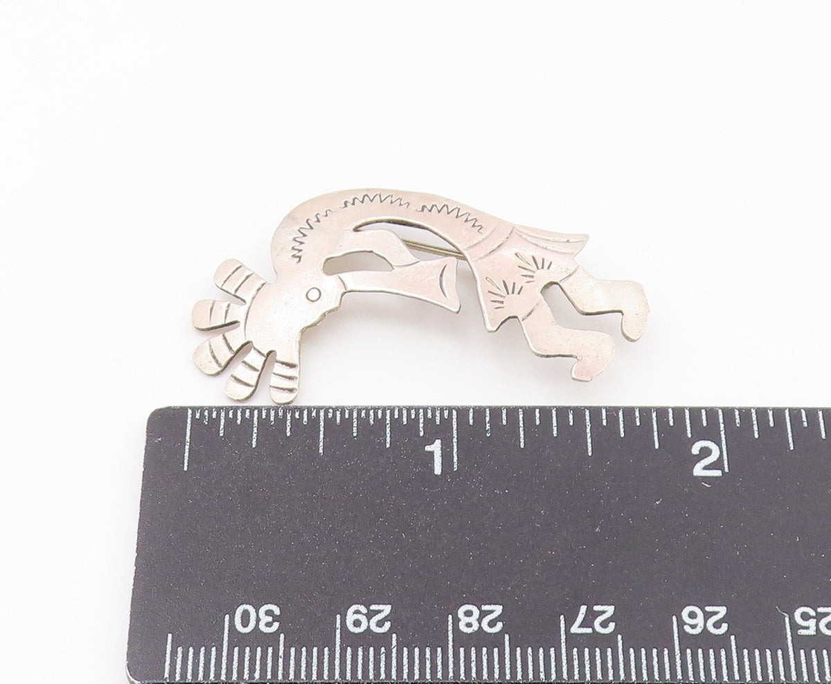 HENRY BACA NAVAJO 925 Silver  Vintage Kokopelli Dancer Brooch Pin  BP7858