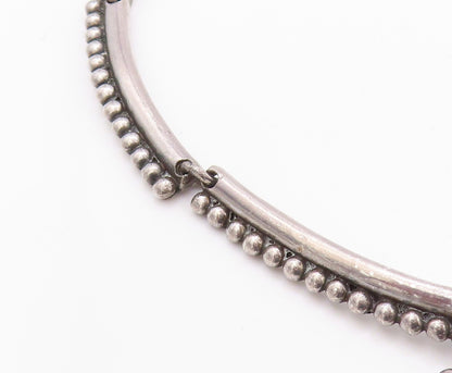 925 Sterling Silver Vintage Necklace Featuring Scalloped & Bead Design NE4542