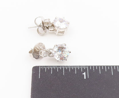 925 Sterling Silver Vintage Earrings CHARLES WINSTON Classic CZ Drop  EG14488