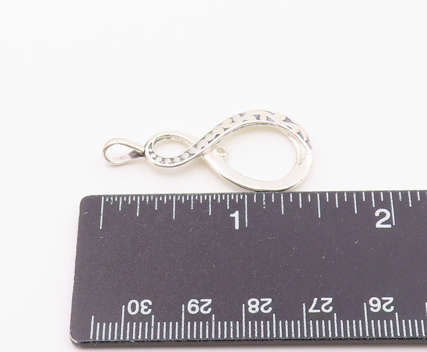 925 Sterling Silver  Vintage Shiny Infinity Figure Eight Pendant  PT16196