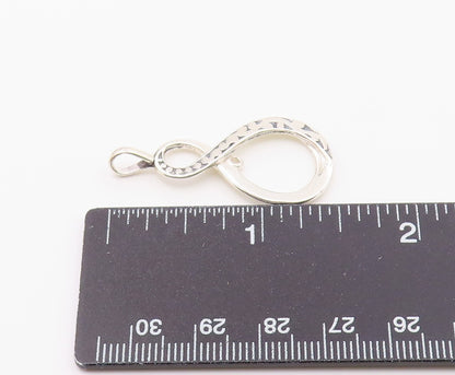 925 Sterling Silver  Vintage Shiny Infinity Figure Eight Pendant  PT16196