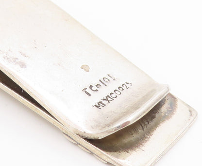 925 Sterling Silver Vintage Tie Clip TAXCO MEXICO Classic Diagonal Stripe TR4229