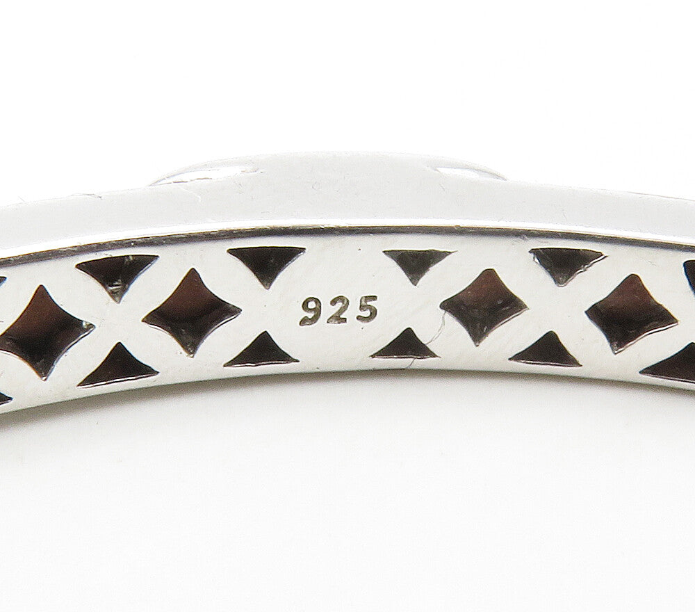 BELLE ETOILE 925 Silver  Smooth Brown Rubber Shiny Bangle Bracelet  BT6433