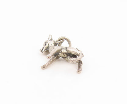 925 Sterling Silver Vintage Pendant Miniature Young Fawn Deer Charm  PT26157