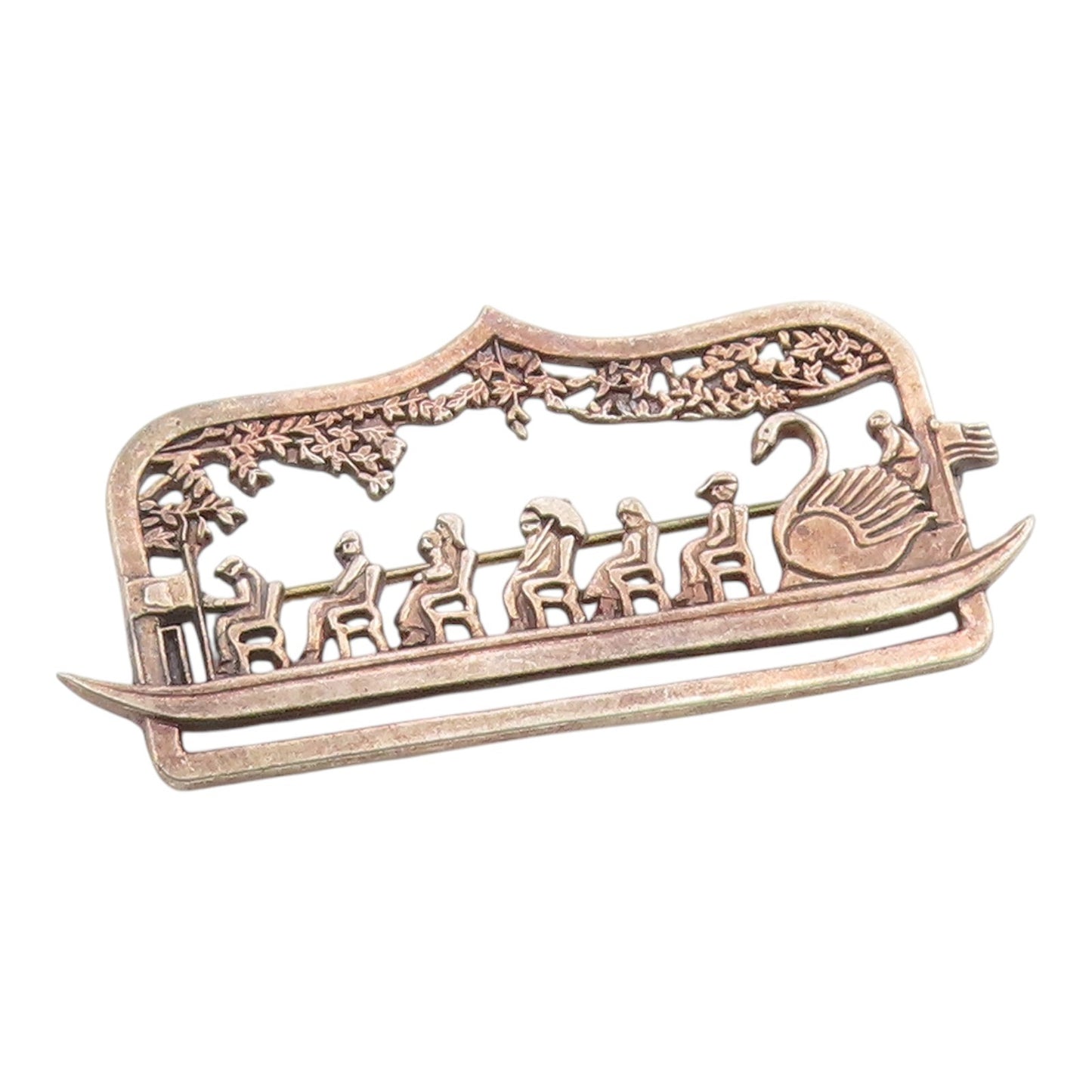 HAND & HAMMER 925 Sterling Silver  Vintage Boston Swan Boat Brooch Pin  BP9139
