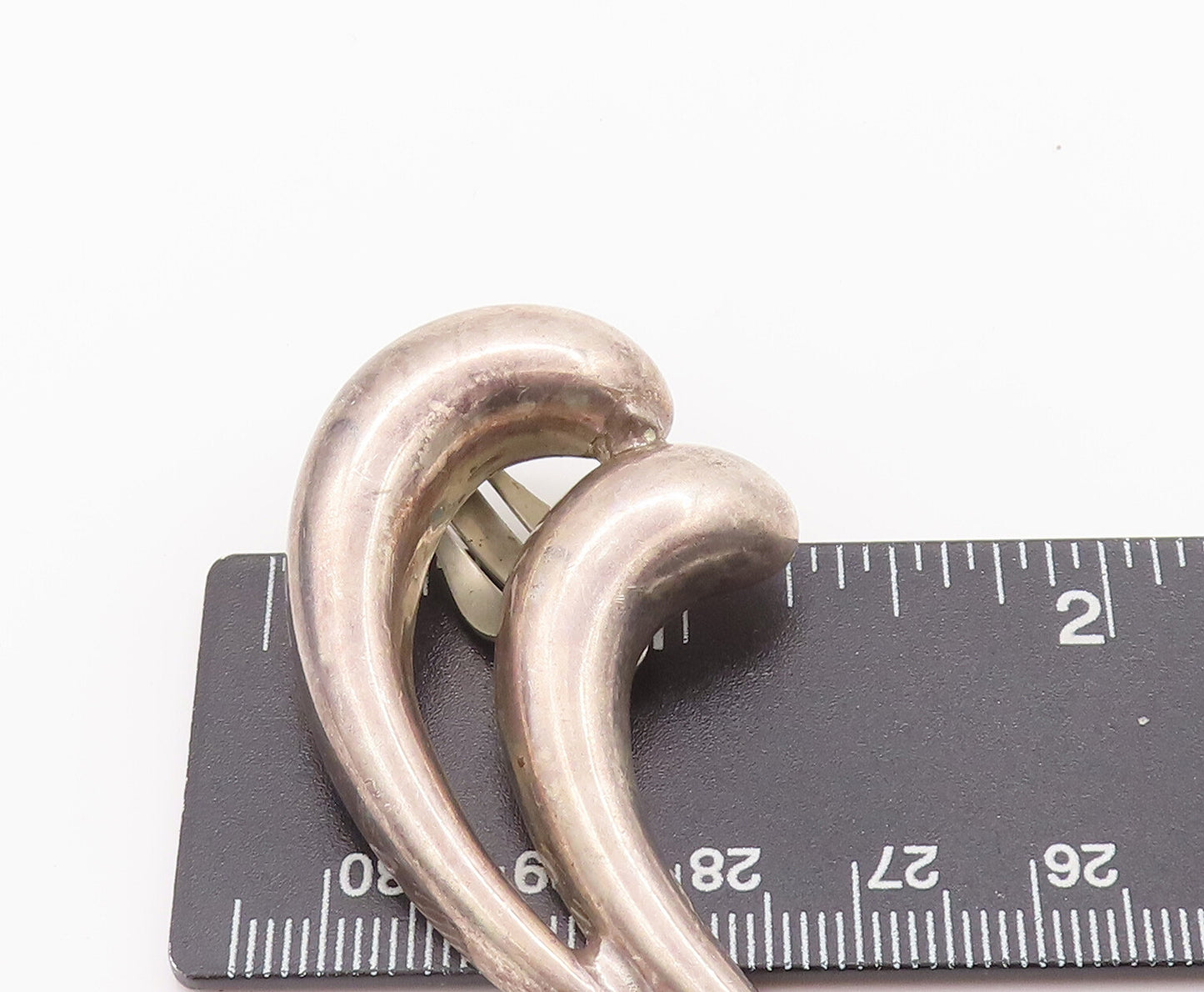 925 Sterling Silver Vintage Earrings JUVENTO LOPEZ REYES Pointed Teeth  EG12876