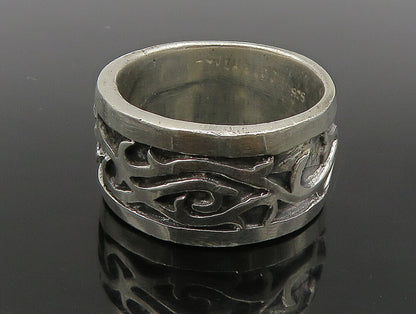DESIGNER 925 Sterling Silver  Vintage Shiny Large Band Ring Sz 12.5  RG23807