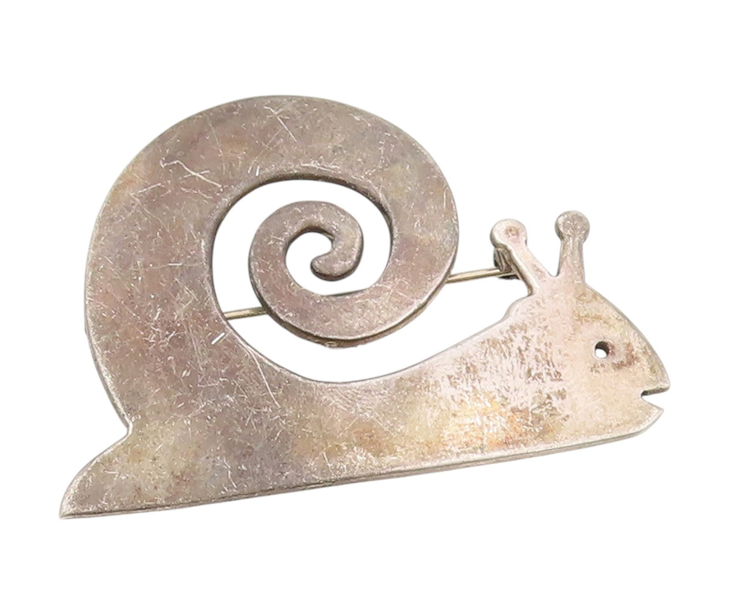 925 Sterling Silver Vintage Brooch MEXICO Abstract Snail Design Pin   BP12082