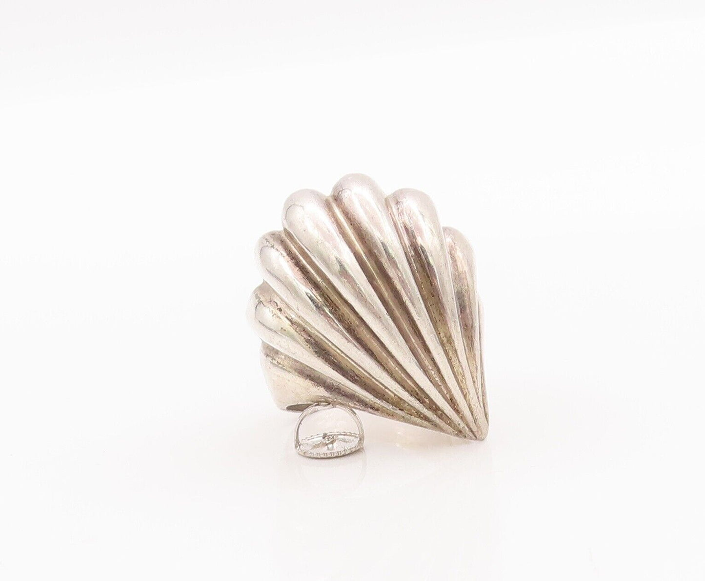 925 Sterling Silver Vintage Ring KRYPELL Solid Carved Swirly Fan  Sz 7.5 RG28221
