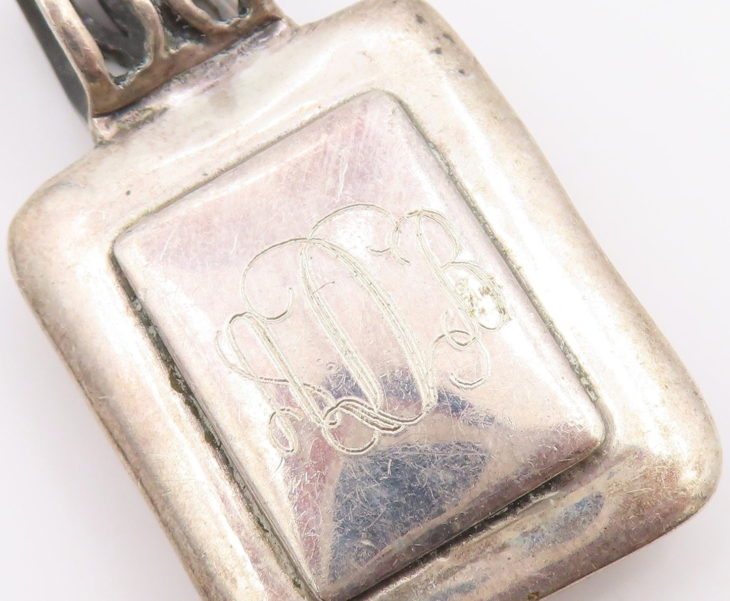 925 Sterling Silver Vintage Pendant Solid Rectangular Scrollwork Locket  PT25472