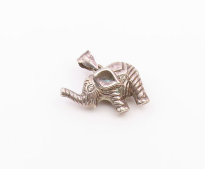 925 Sterling Silver  Vintage Hollow Elephant Animal Motif Pendant  PT19219