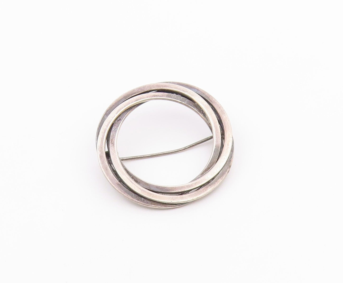 HERMANN SIERSBOL DENMARK 925 Silver  Vintage Open Circle Brooch Pin  BP6536