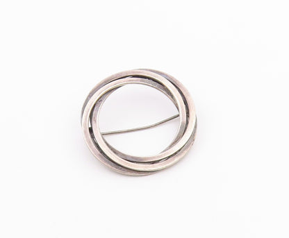 HERMANN SIERSBOL DENMARK 925 Silver  Vintage Open Circle Brooch Pin  BP6536