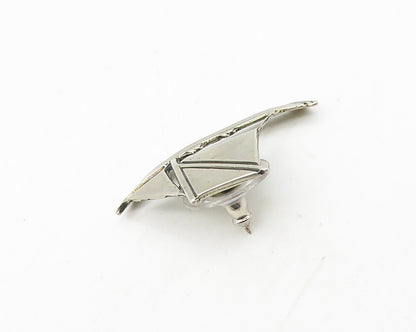 925 Sterling Silver  Vintage Sail Boat Motif Smooth Lapel Pin  TR2426