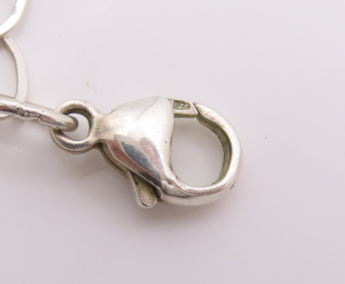 925 Sterling Silver Vintage Necklace Minimalist Very Long Linked Loops  NE4399