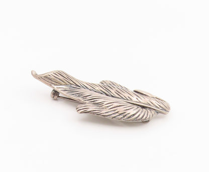925 Sterling Silver Vintage Brooch Pin NAPIER Minimalist Etched Leaf  BP12335