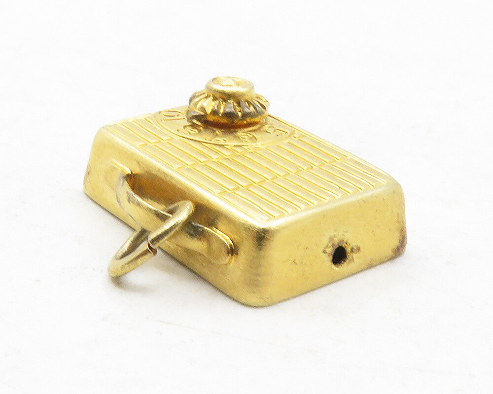 BEAU 925 Sterling Silver  Vintage Shiny Gold Plated Radio Pendant  PT9597