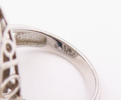 925 Sterling Silver Vintage Ring Multi Shape CZ Cluster Band  Sz 11.5  RG36640