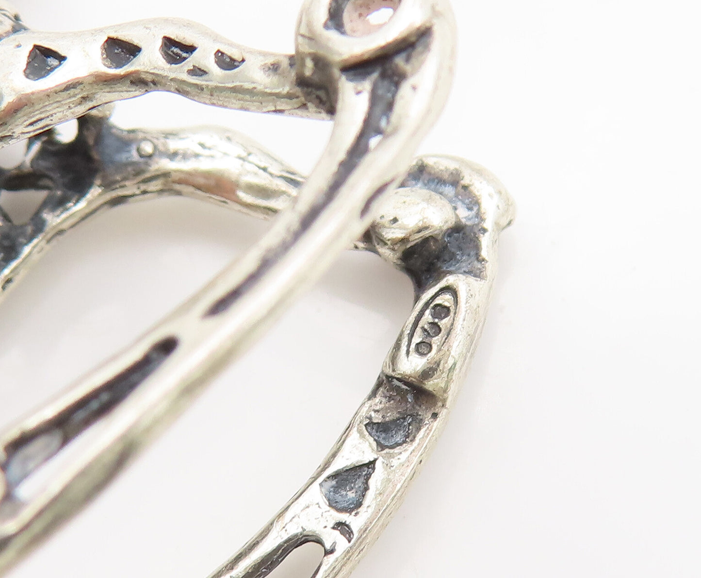 925 Sterling Silver Vintage Toy Swirly Stencil Cut Rocking Horse Chair  TR3695