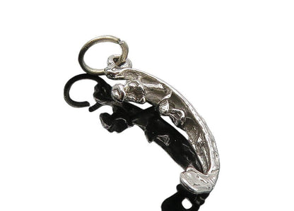 925 Sterling Silver  Vintage Petite Shiny Gondola Boat Motif Pendant  PT6840