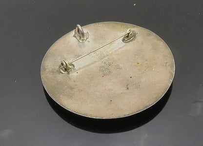 ADL MEXICO 925 Silver  Vintage Mayan Aztec Sun Calendar Brooch Pin  BP8082