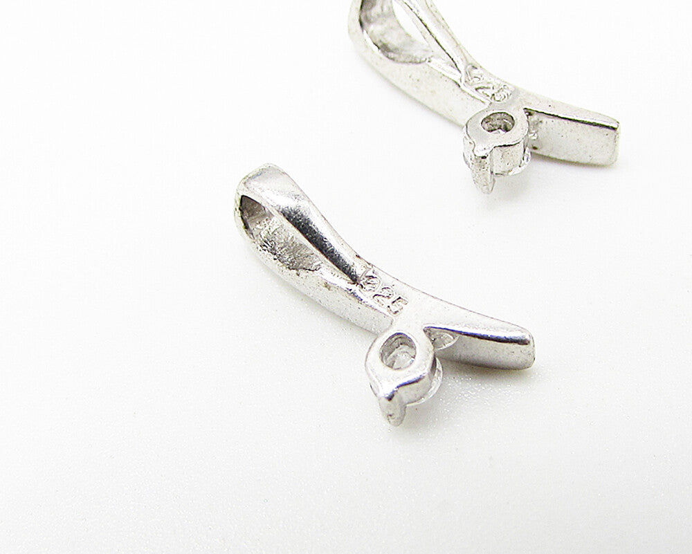 925 Sterling Silver  Lot of 2 White Cubic Zirconia Slider Pendant  PT1943