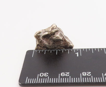 925 Sterling Silver Vintage Pin Etched Bull Head Sculpture Design Charm  TR4045