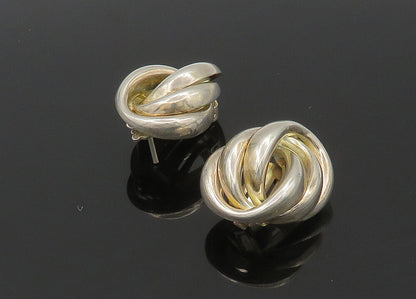 GERMANY 925 Sterling Silver  Vintage Shiny Oval Non Pierce Earrings  EG11207