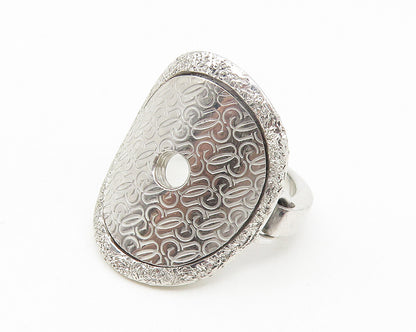 GUESS ITALY 925 Sterling Silver  Shiny Monogram Logo Band Ring Sz 6.5  RG11239