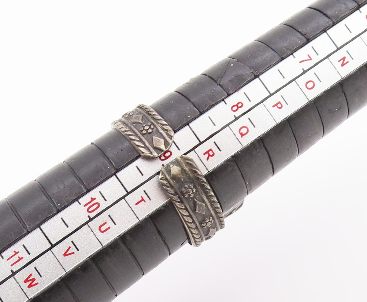 925 Sterling Silver Vintage Ring ISRAEL Eilat Stone Openwork Band  Sz 9  RG35671