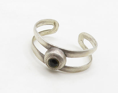 925 Silver Vintage Black Hematite Split Band Ring Sz 6 RG16256